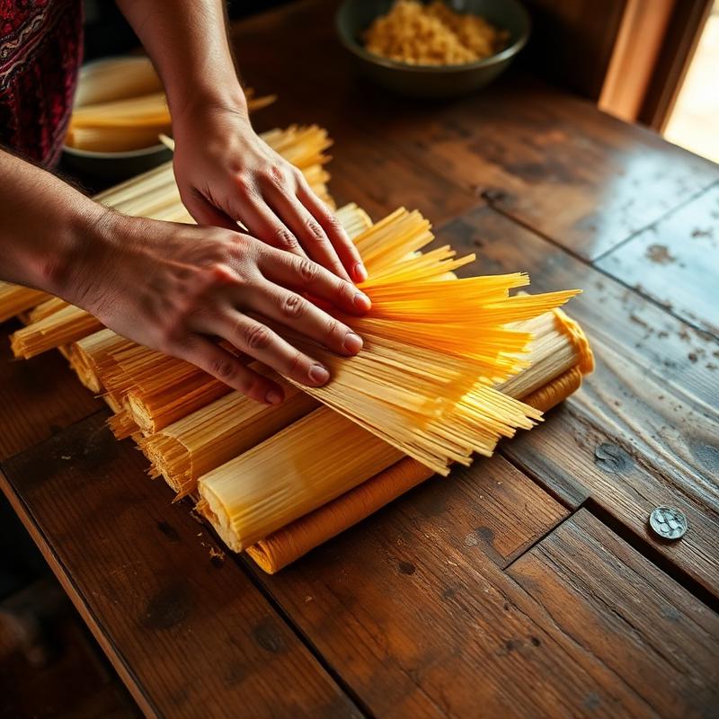 Envoltura artesanal de los tamales
