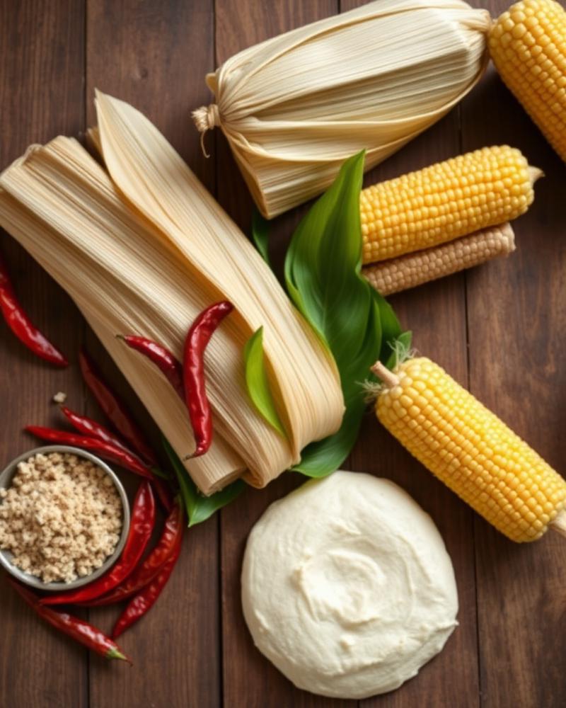 Ingredientes frescos para tamales