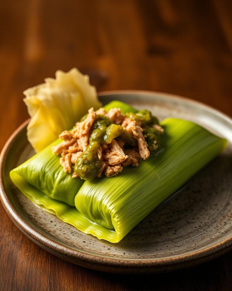 Tamal Salsa Verde con Pollo